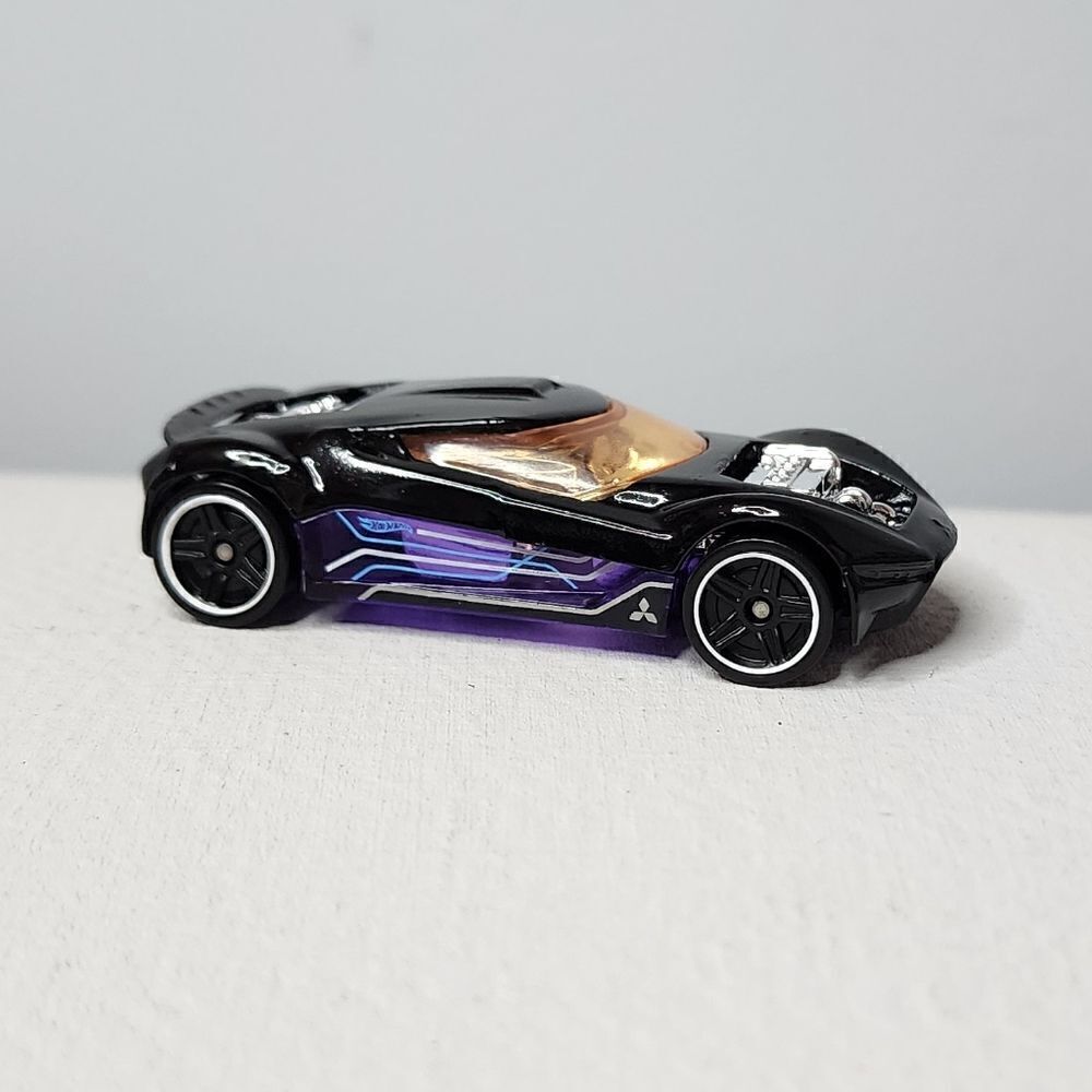 Hot Wheels Mattel Mitsubishi Double Shotz Black Transparent Purple Car 101